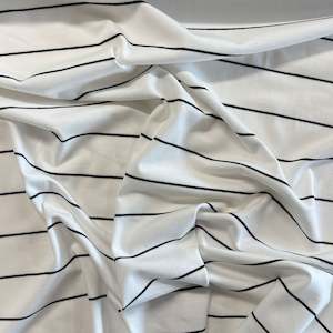 Fabric Cotton: Cotton Spandex Pinstripe Knit - White/Black