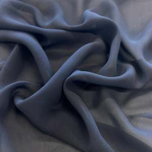 Cupro: Cupro Crepe Georgette Deadstock - Petrol