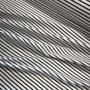 Striped: Cotton Spandex Striped Rib - White & Black