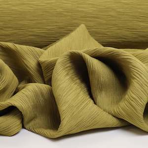 Viscose: Viscose Crinkle Crepe - Olive