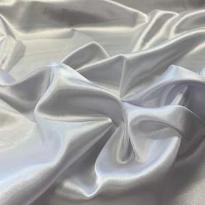 Lightweight Polyester Satin - White