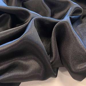 Lightweight Polyester Satin - Black