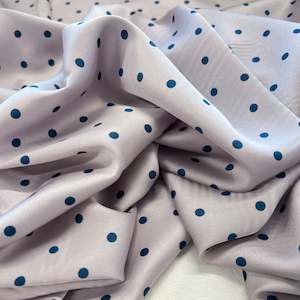 Lining: Printed Dot Satin Deadstock - Silver & Steel