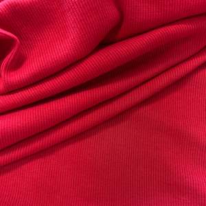 Rib: Cotton Elastane 2x2 Ribbing - Red