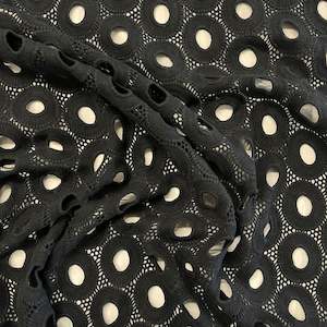 Embroidery: Heavy Crochet Cotton Lace Deadstock - Black