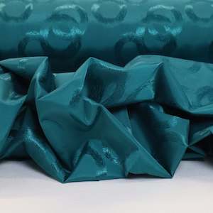 Nylon: Showerproof Nylon Jacquard Spot - Teal