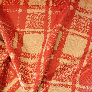 Leatherette: Check Snakeskin - Red