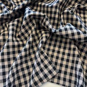Gingham: Classic Yarn Dyed Gingham Cotton - Black