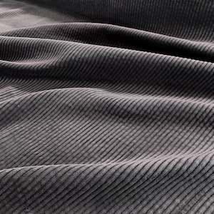 Corduroy: 6 Wale Cotton Corduroy - Charcoal