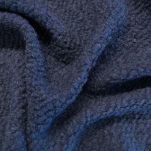 Wool Jersey Knit: Boiled Wool Bouclé - Navy