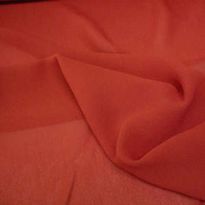 Chiffon Georgette Organza: Washed Viscose Crepe - Terracotta
