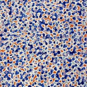 Drapey Crepe: Carousel Printed Viscose Crepe - Blue