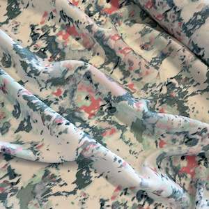 Drapey Crepe: Radiance Printed Crepe - Green