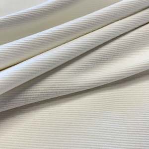 Cotton Elastane 2x2 Ribbing - White