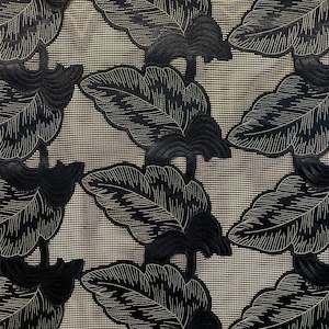 Polyester: Satin Leaves - Black/Gold