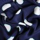 Printed Spot Viscose Crepe - Navy and Aqua