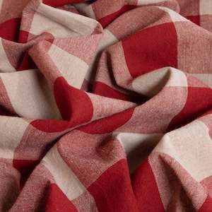 Big Scale Yarn Dyed Gingham Cotton - Red