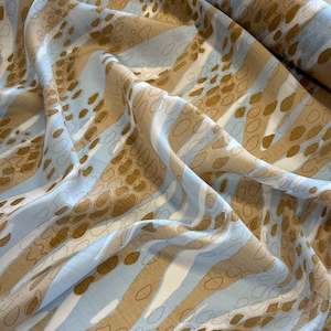 Riverside Voile Print - Blue & Camel