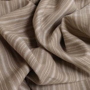 Canal 100% Linen Stripe - Earth with Ivory Stripe