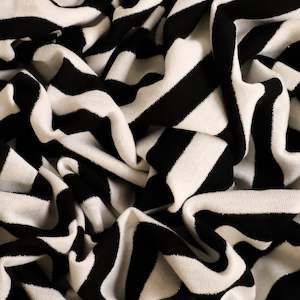 Linen: Zebra Lurex Viscose Spandex Knit Deadstock - Black & White