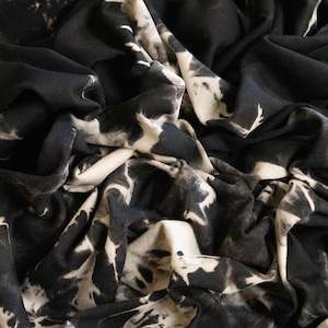 Tie Dye Effect Cotton T-Shirt Knit - Black & White