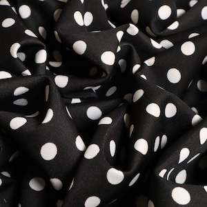 Knits: Polka Dot Scuba Stretch Knit - Black & White