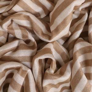 Modal Cupro Stripe Knit Deadstock - Latte & White
