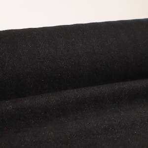 Wool Coating Deadstock - Willow Herringbone Black