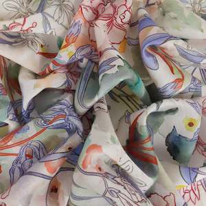 Tencel Nylon Floral Print - Lavender Ice