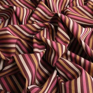 Cotton Yarn Dyed Stripe Designer End - Nara Berry Stripe