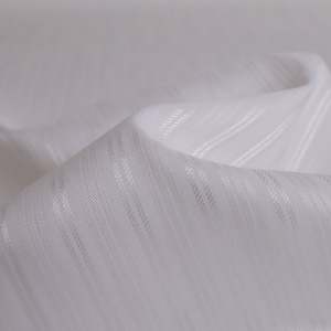 Cotton Jacquard Stripe Shirting - White