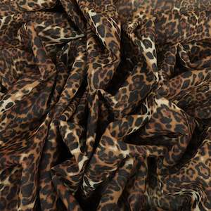 Printed Viscose Power Mesh Designer End - Petit Leopard