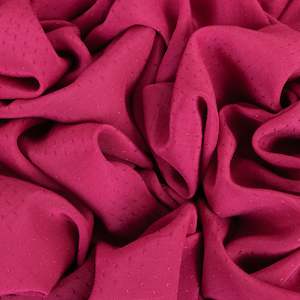 Viscose: Viscose Dobby Satin Designer End - Raspberry