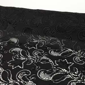 Viscose: Medina Embroidered Cotton Designer End – Black