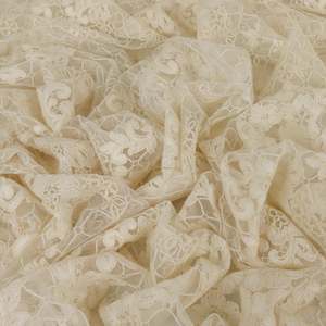 Polyester: Lula Embroidered Lace Designer End – Vintage Cream