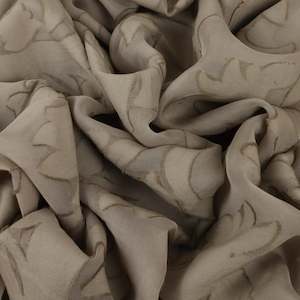 Apollo Silk Viscose Designer End – Warm Beige Floral Burnout