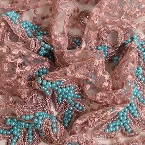 Lace: High Class Beading - Pink Turquoise