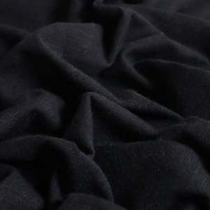 T Shirt Knits: Linen Cotton Self Stripe Knit - Black