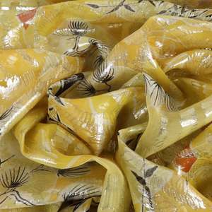 All Fabric: Silk Lurex Printed Chiffon Deadstock - Golden Hill