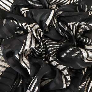 Nylon: Viscose Silk Devoré Burnout Deadstock - Isolation Black & Silver