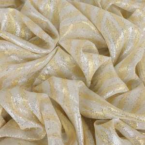 Deadstock: Silk Lurex Printed Chiffon Deadstock - Gold Rush