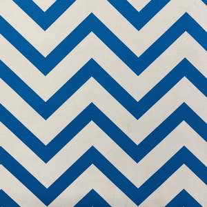 All Fabric: Printed Canvas - Bright Blue Chevron