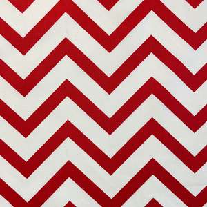 All Fabric: Printed Canvas - Red Chevron