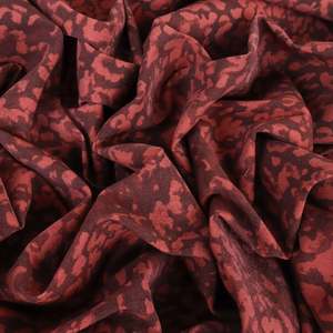 Cotton Rayon Spandex Sateen Print - Ruffles Rust