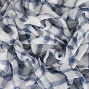 Tencel Nylon Abstract Check Print - Thistle Navy