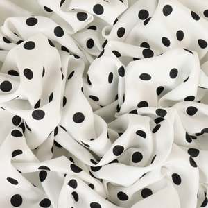 Rayon Polka Dot Print Deadstock - Small Black on White