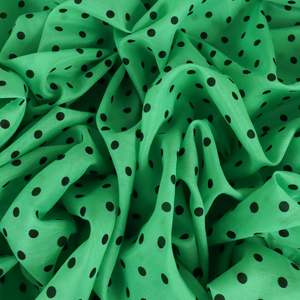Lightweight Silk Cotton Print Deadstock - Spotty Emerald