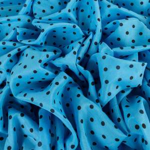 Lightweight Silk Cotton Print Deadstock - Spotty Turquoise