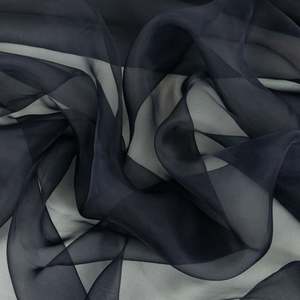 Chiffon Georgette Organza: Silk Organza Deadstock - Ink
