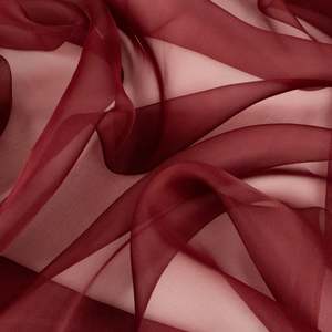 Chiffon Georgette Organza: Silk Organza Deadstock - Burgundy